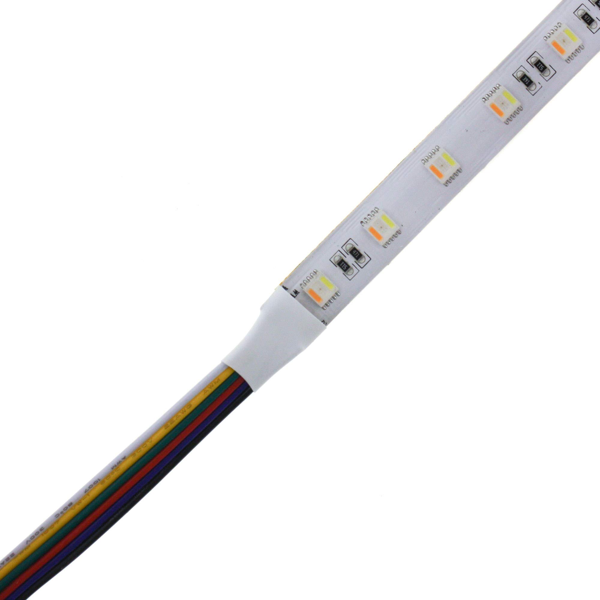 SeKi Striscia LED RGBW + CCT 5 in 1, 24 V, 500 cm, 60 LED/m (300 pezzi), IP65 – RGB + bianco (regolabile da caldo a bianco freddo)