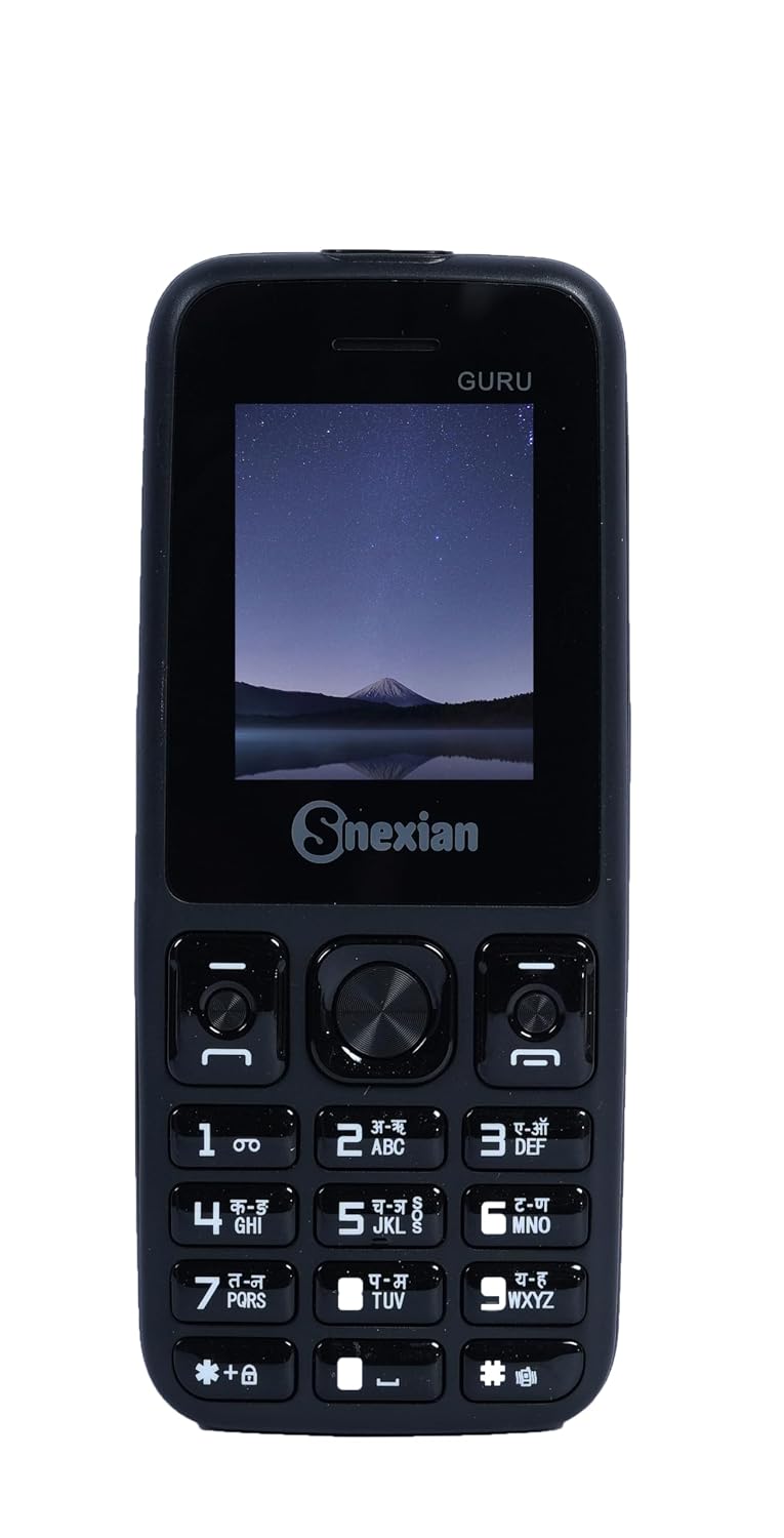 Snexian All-New Guru 555 Dual Sim |Keypad Mobile| with 1.8" Display | Voice Changer | Auto Call Recording | Long Lasting Battery | Wireless FM | Digital Camera | Feature Phone | Torch | Black