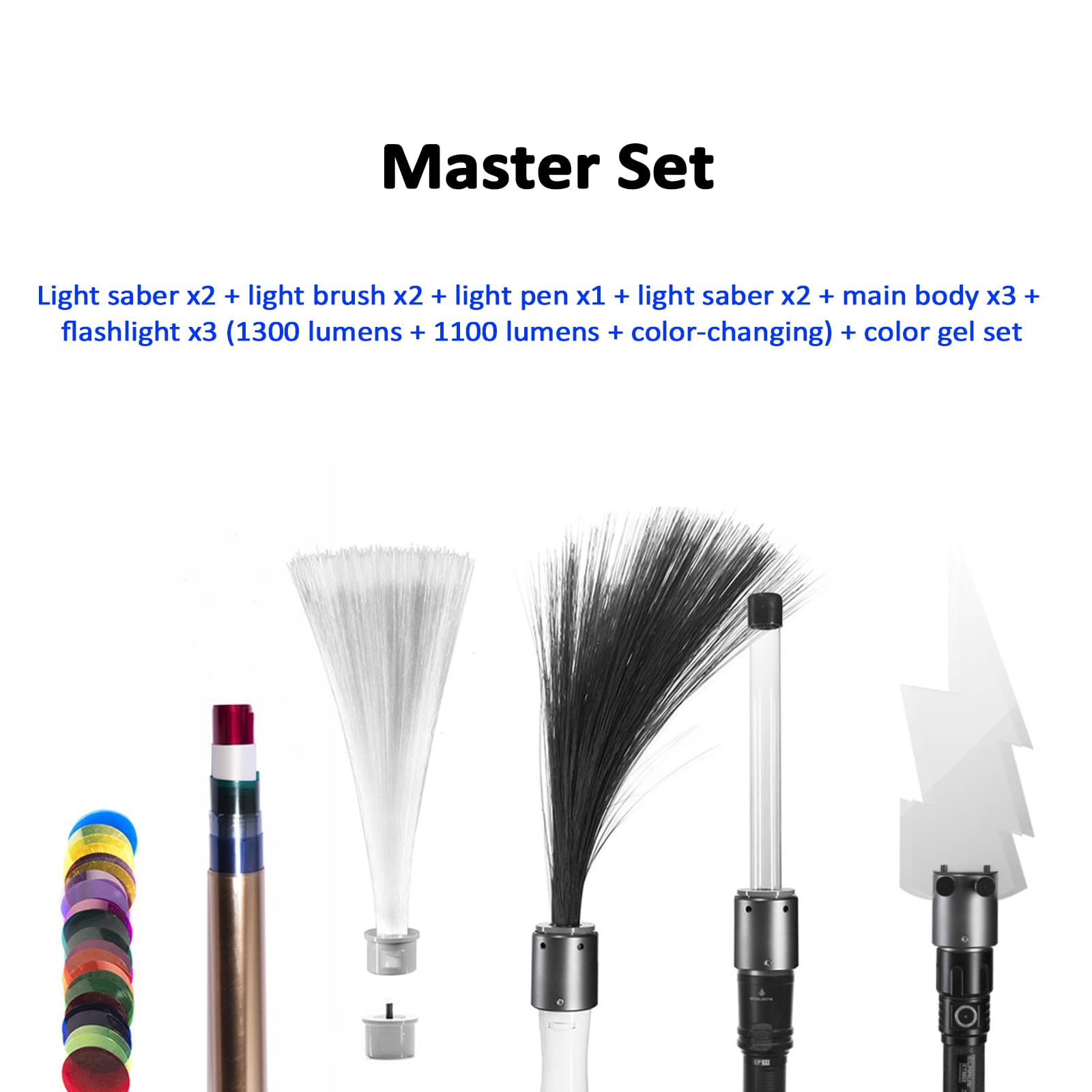 Pinceaux de peinture à lumière LED - Kit de démarrage pour photographie créative - Longue exposition - Graffiti - Idéal pour les débutants et les utilisateurs avancés
