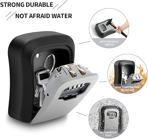 Miniatura 4 de Caja de bloqueo de llave, caja de bloqueo de pared, caja de bloqueo de combinación de 4 dígitos, caja de bloqueo de combinación de 4 dígitos,