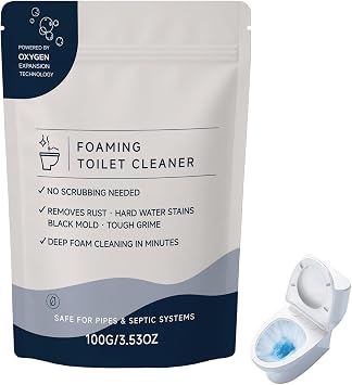 Resterabowls Foaming Toilet Bowl Cleaner, 2026 Foaming Powder Toilet Cleaner for Deep Cleaning, Fast Dissolving Daily Toilet Cleaner with Fresh Scent for Daily Freshness, Easy Flush 1 Bag, 3.53Oz