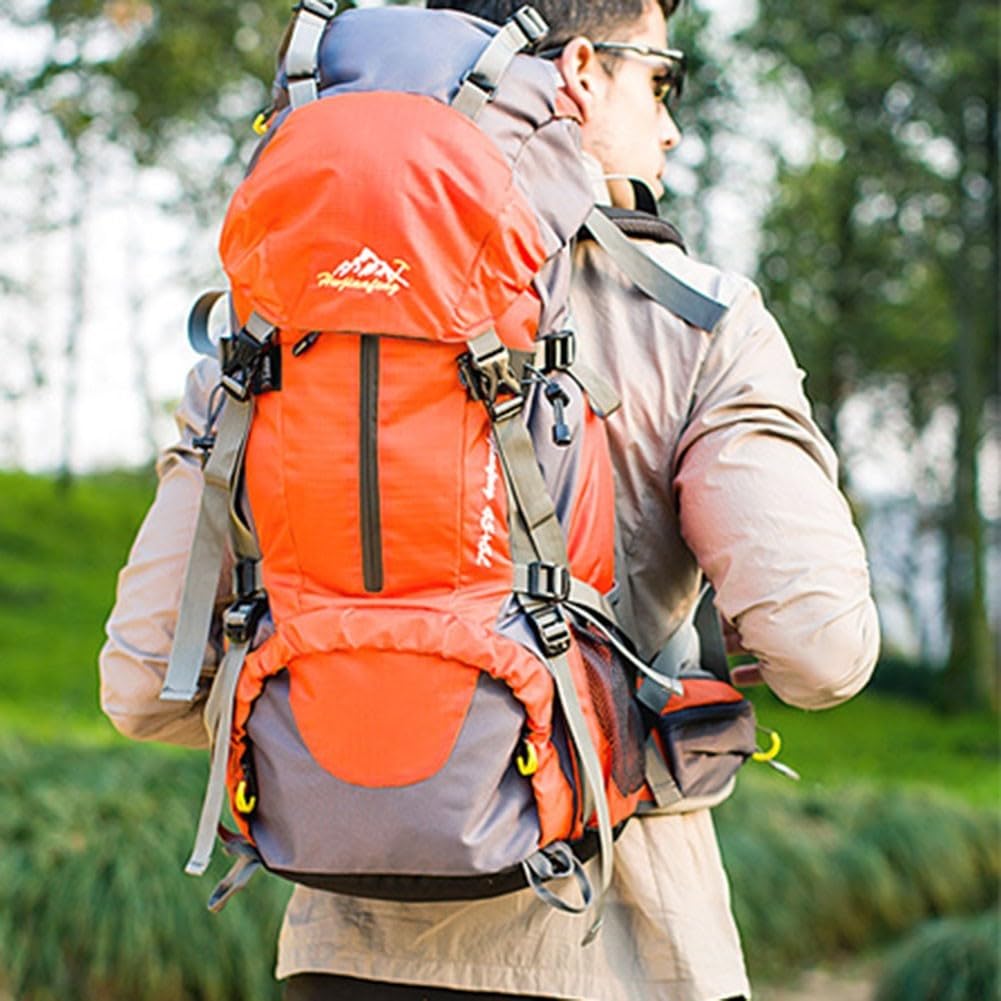 Zaino da trekking da 50 l, impermeabile, in nylon, da viaggio, campeggio, grande capacità, per sport all'aria aperta, arrampicata, con scomparto inferiore per scarpe, per uomini e donne