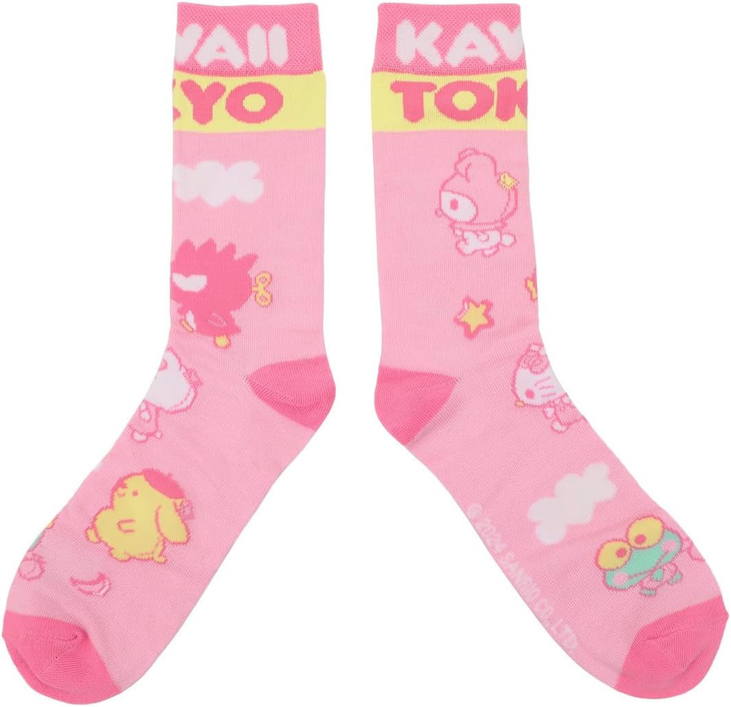 Bioworld Hello Kitty & Friends Character Art Adult 3-Pair Casual Crew Socks Box Set - Image 4