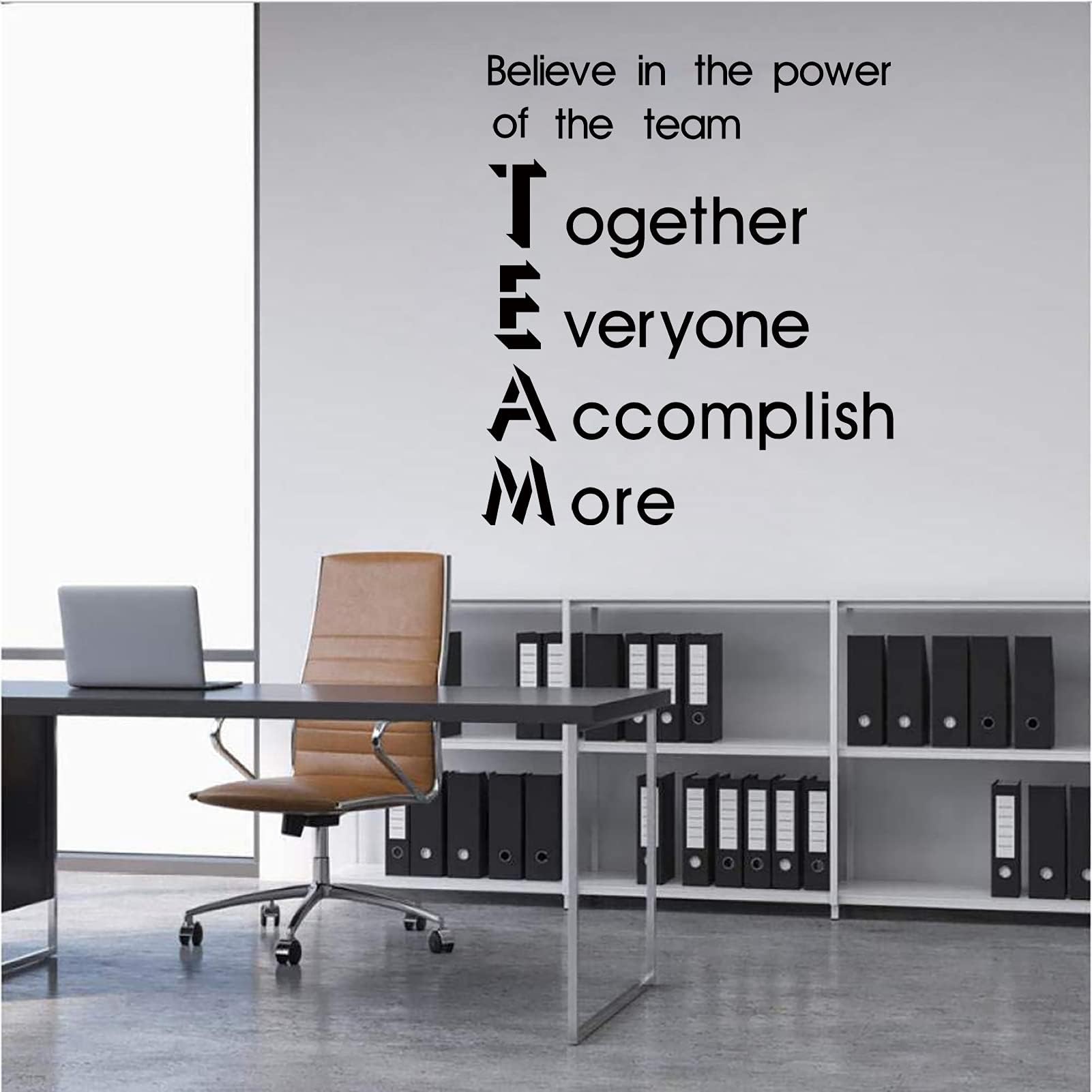 Office Wall Decals Teamwork Motivational Wall Art Decals for Office,Vinyl Wall Stickers for School Home Art Decor Believe in The Power of The Team Together Everyone Accomplish More Wall Stickers