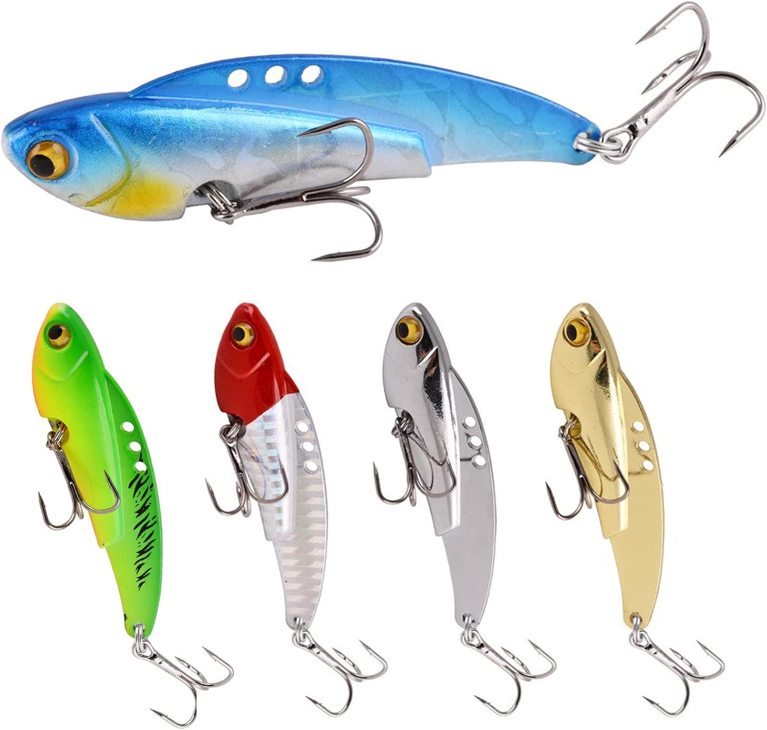 Spotlip メタルバイブルアーメタルバイブ13g18g25g30g釣り鉄板バイブ淡水海釣り5個セット 大特価