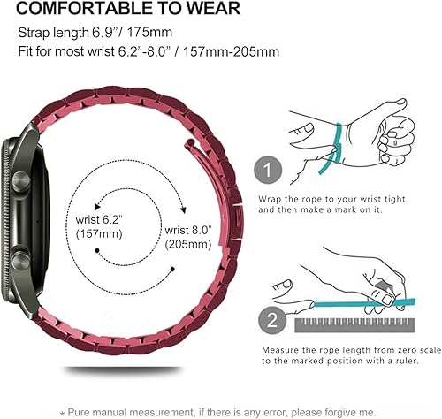 Vista 111 de Correas compatibles con Samsung Galaxy Watch de 1.81 pulgadas / Galaxy 3 de 1.772 pulgadas, correa de repuesto de metal de acero inoxidable para Azul