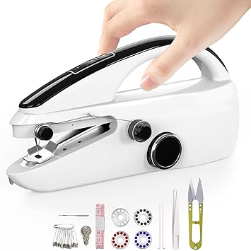 Handheld Sewing Machine,Two dear,Mini sewing machine,Easy to Use and Fast Stitch Suitable for Clothes, DIY Home Travel Electric Handheld Sewing Machine.
