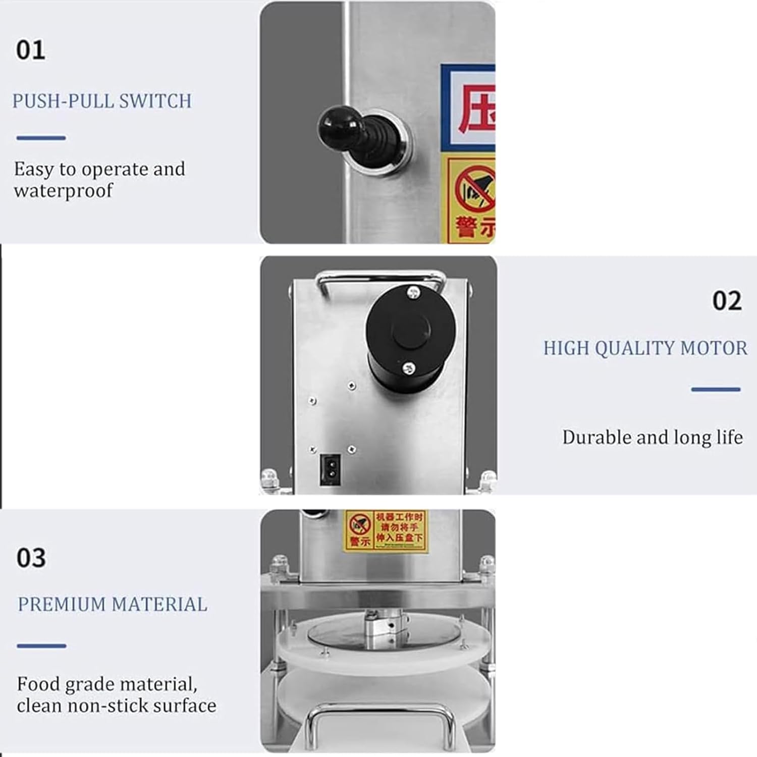 Pressa per Pasta Elettrica Professionale Regolazione Spessore,Facile da Pulire & Usare,Adatto per la preparazione di tortillas, pizzerie e panetterie