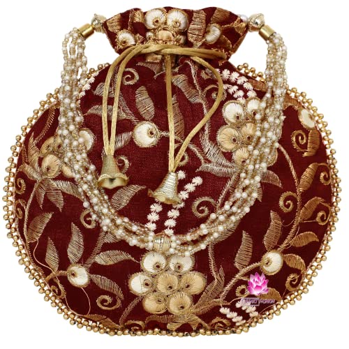 Bridal Bag for Women Indian Ethnic Potli Drawstring Purse Handbag