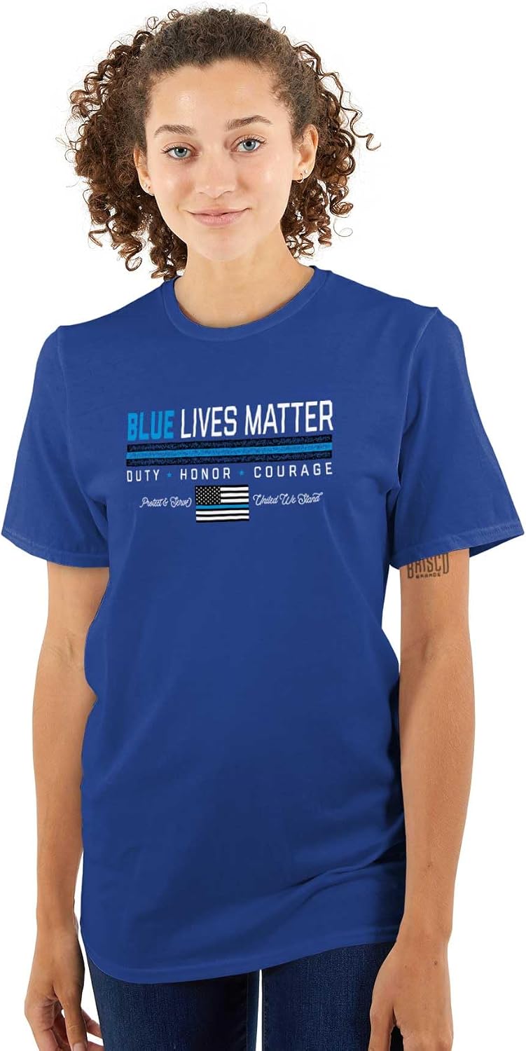 Thin Blue Line Lives Matter Police Graphic T Shirt Men or Women