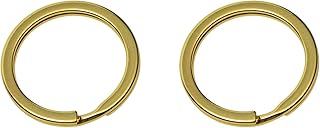 Shapenty Gold Metal Key Rings Flat Split Key Chain Part Connector Keyring Clip Keychain Clasp Holder for DIY Craft Project and Home Car Keys Organization, 2 Pack (Gold)
