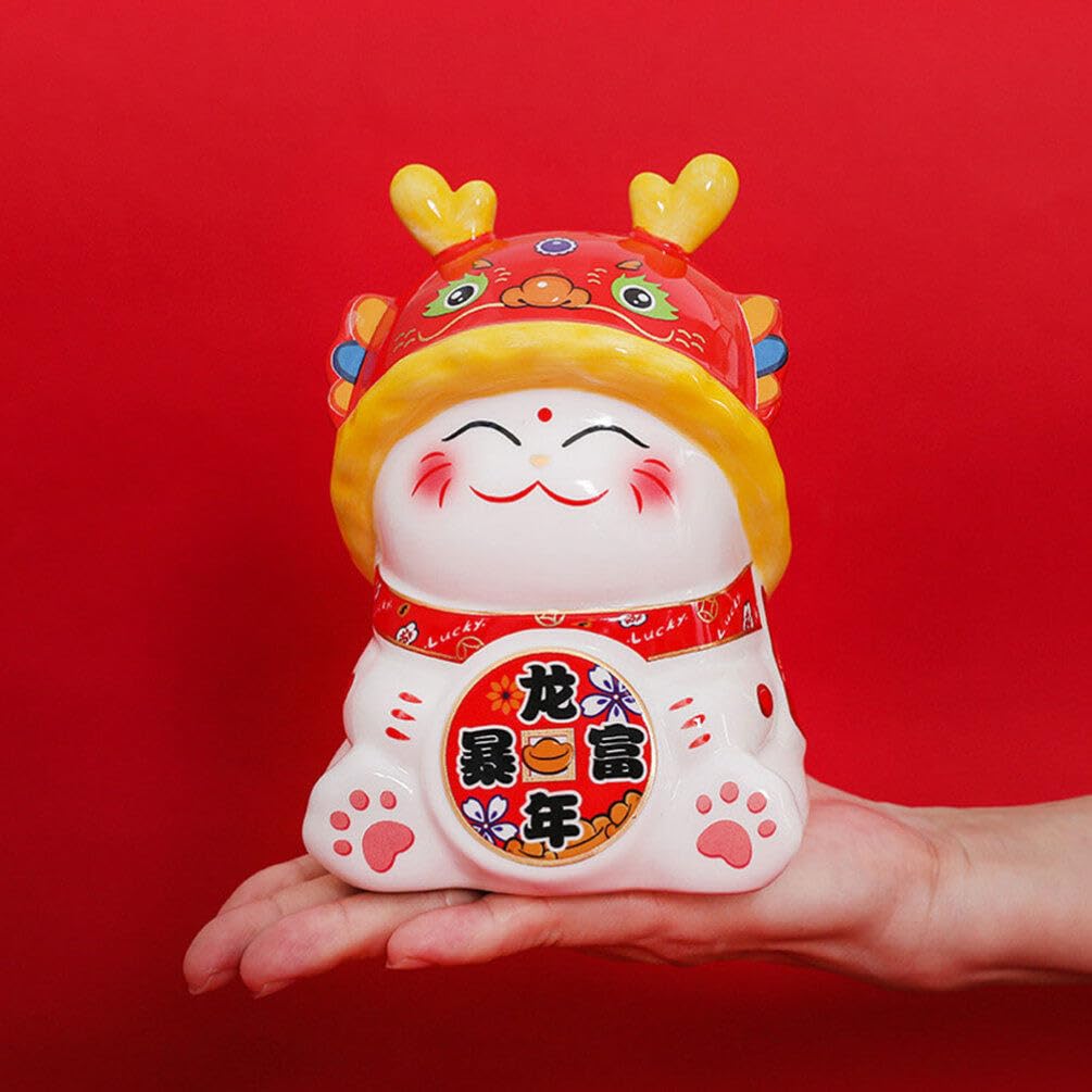 Glückskatze Spardose Aus Keramik Dekorative Maneki Neko Figur Mit Vielseitiger Nutzung Für Münzen Geldscheine Stilvolle Tischdekoration Für Katzenliebhaber