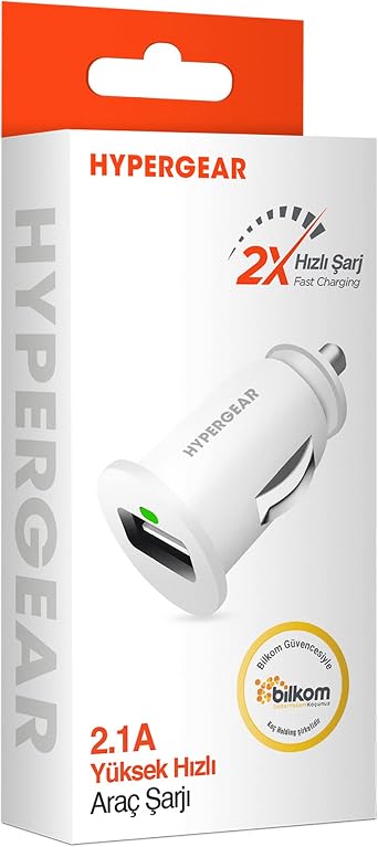 Hypergear Araç Şarjı Tekli 2.1A 15098 , Beyaz