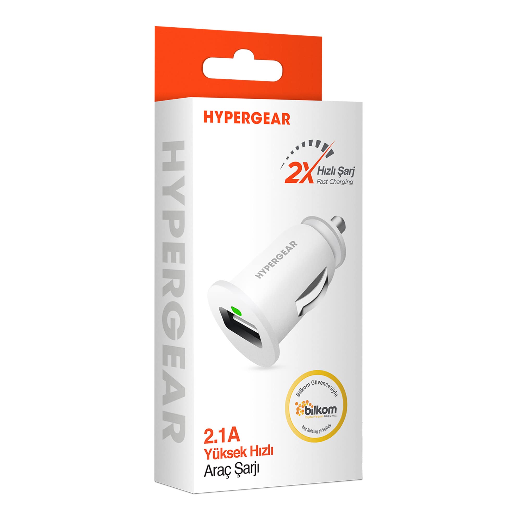 Hypergear Araç Şarjı Tekli 2.1A 15098 , Beyaz