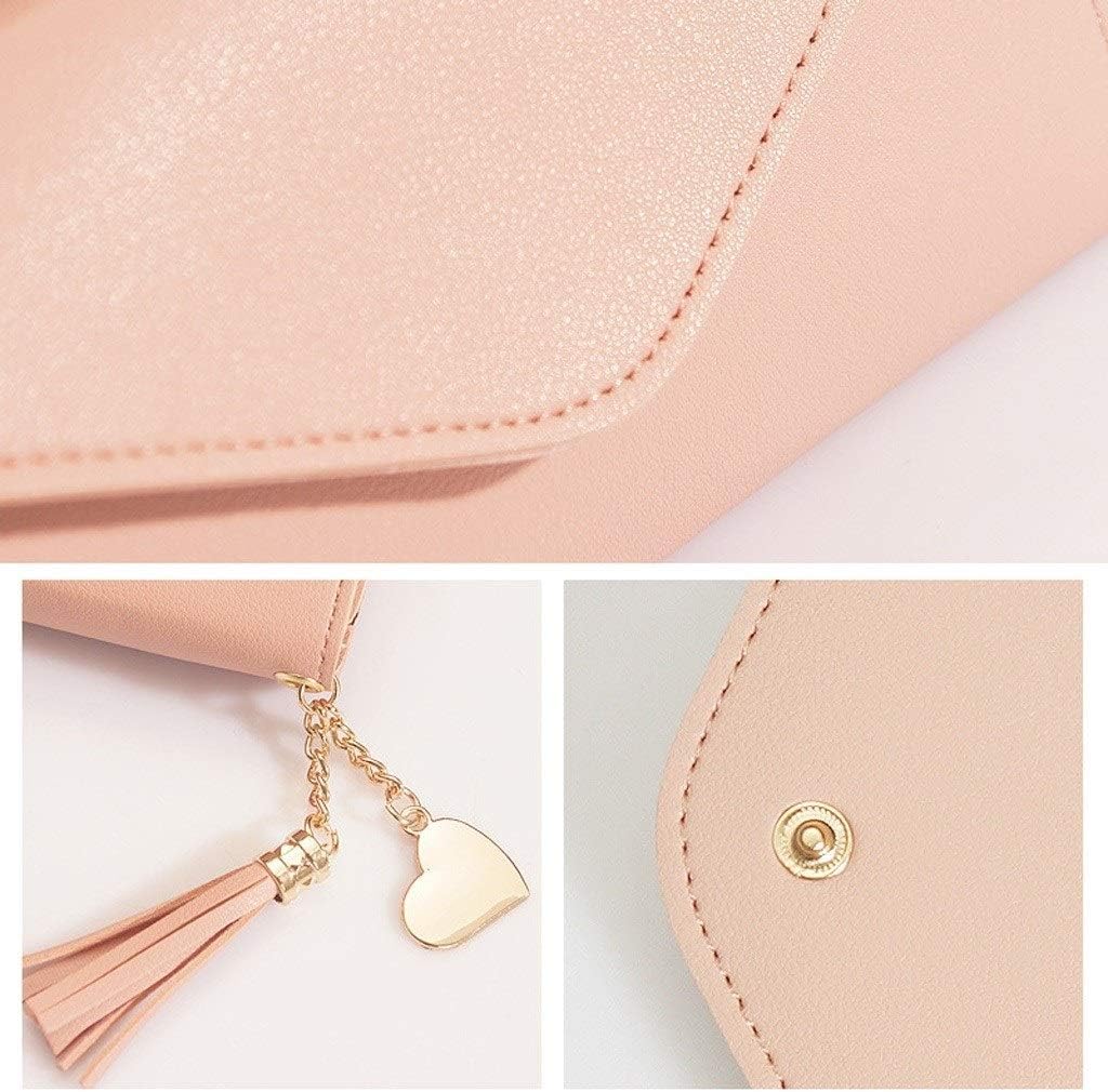 FMURY Women's PU Leather Long, Multi-Slots Wallet, with Tassel Pendant Card Holders(E)