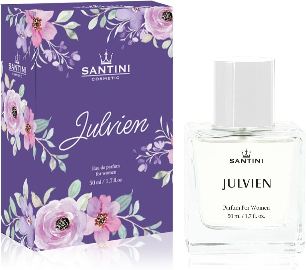 Julvien Eau de Parfum By Santini Cosmetics - Women’s Summer Fragrance with Light Floral Scent and Citrus Fruits - 50ml