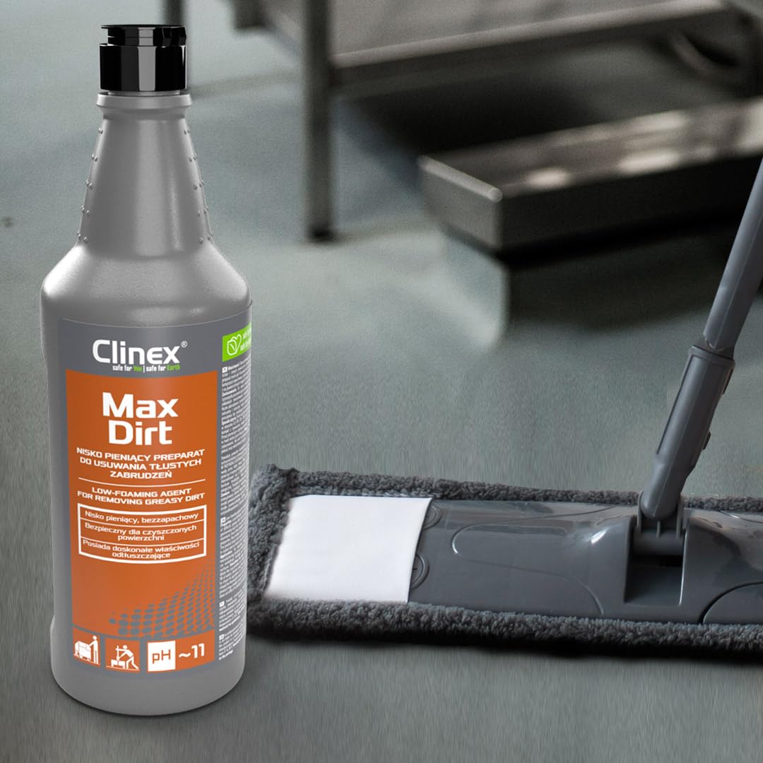 CLINEX 4 Max Preparat do usuwania tłustych zabrudzeń/skoncentrowany odtłuszczacz/środek do czyszczenia kuchni/bezpieczny dla żywności 1 l