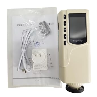 Lab Colorimeter Handheld Color Meter with Measuring Aperture 4mm Illuminating Geometry 8/d llluminant D65 100 Standards 10000 Samples Storage for Plastics,Painting,Ink,Paper,Etc