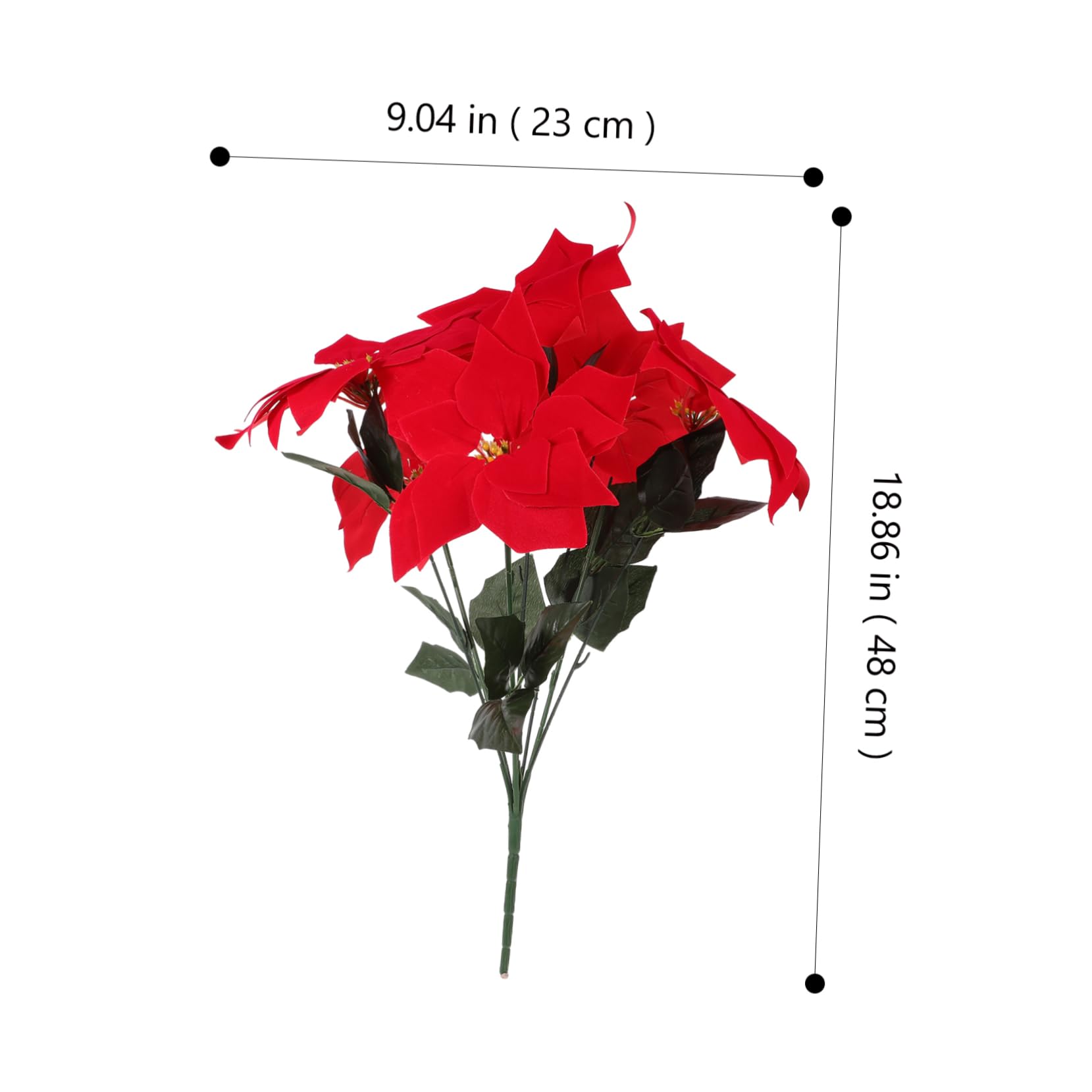 DECHOUS 2piezas Flores Artificiales de Navidad Poinsettia Roja Flores Navideñas y Navideños para Decoración de Centro de Mesa Adornos para Árbol de Navidad Hogar y Oficina