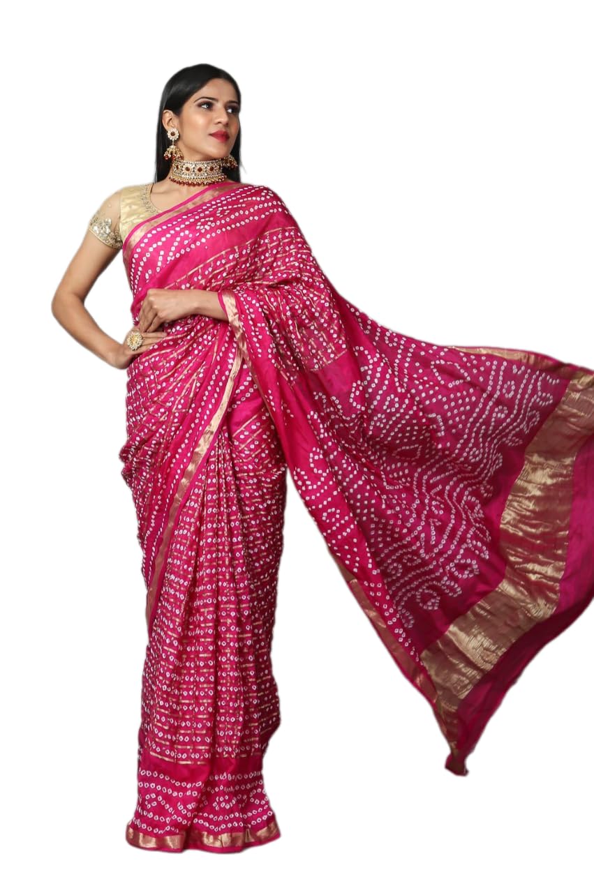 KISHORI Womens Bandhani With Zari...