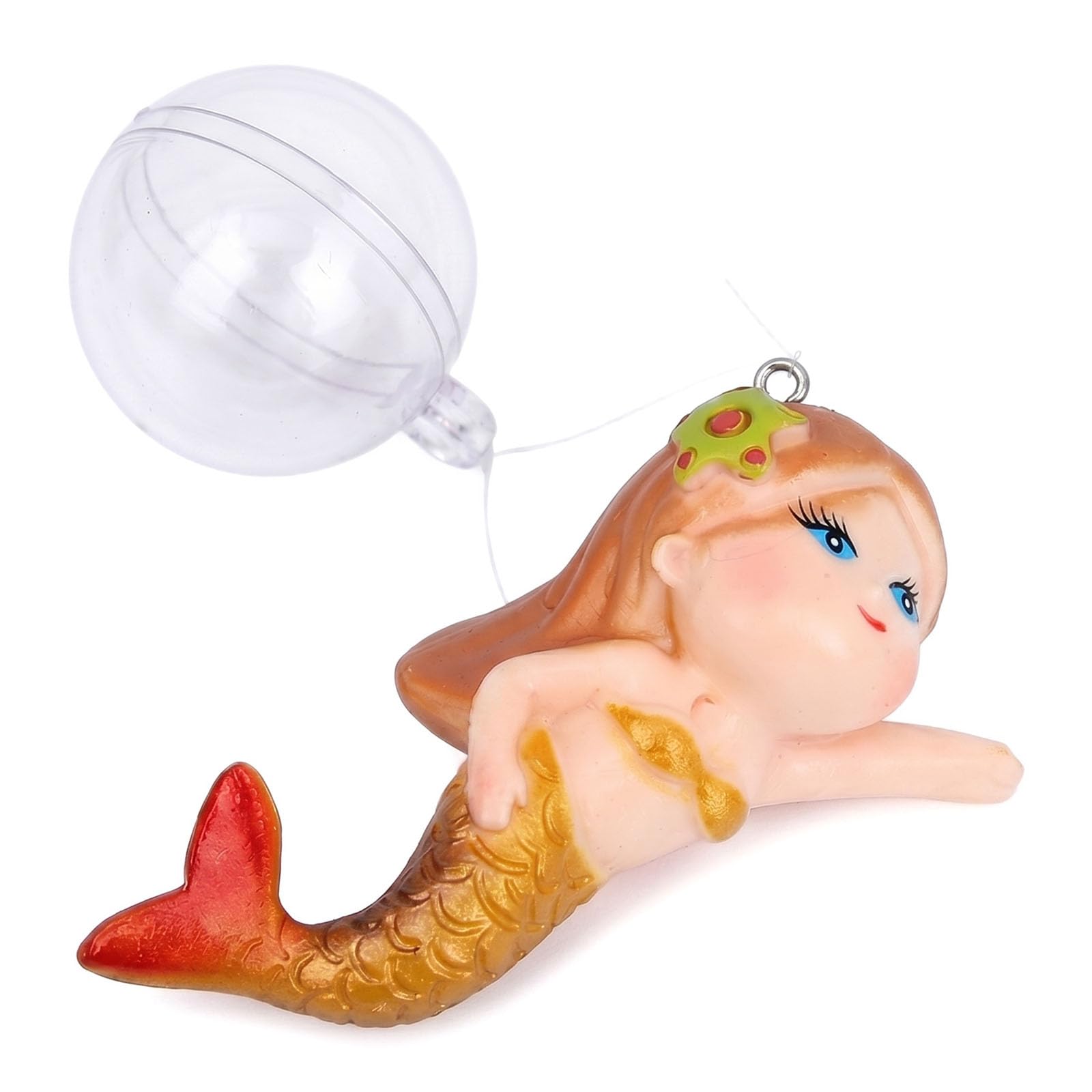 XMHBG Handcrafted Floating Mermaid Aquarium Decor – Polychromatic PVC Resin Statue Ornament for Fish Tanks, Home Aquariums & Desktop Water Displays