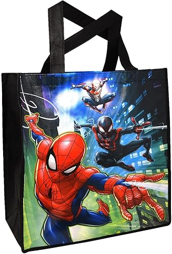Miniatura 2 de Marvel Spiderman - Paquete económico de 3 bolsas reutilizables de Spiderman de superhéroes grandes con calcomanías (suministros de almacenamiento y