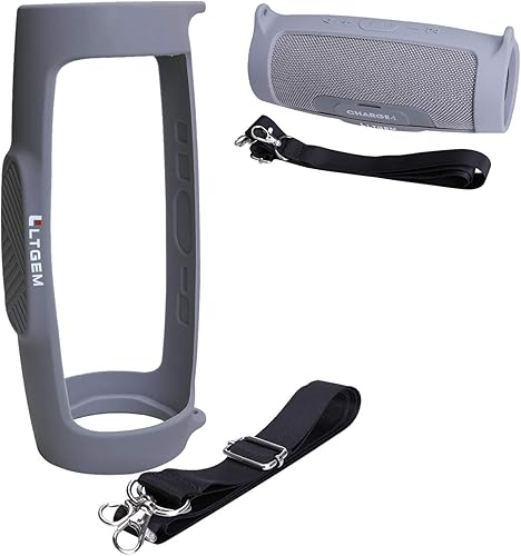 LTGEM Funda de silicona para altavoz JBL Charge 4, funda protectora de viaje de gel suave, bolsa de goma impermeable con correa para el hombro (azul) disponible en Yaxa Guatemala