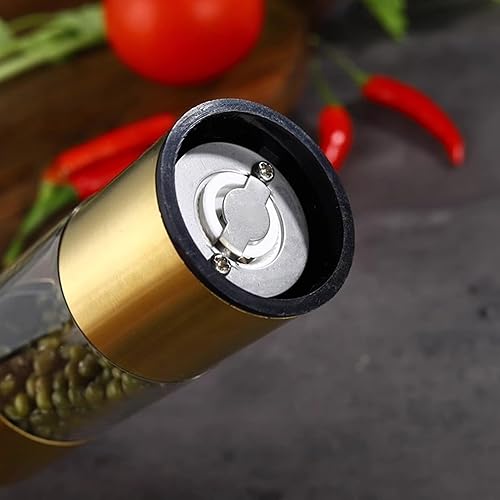 Miniatura 4 de 0, multifuncional recargable ajustable rotor de cerámica grueso molinillo de sal de pimienta manual para cocina uso doméstico (dorado L)