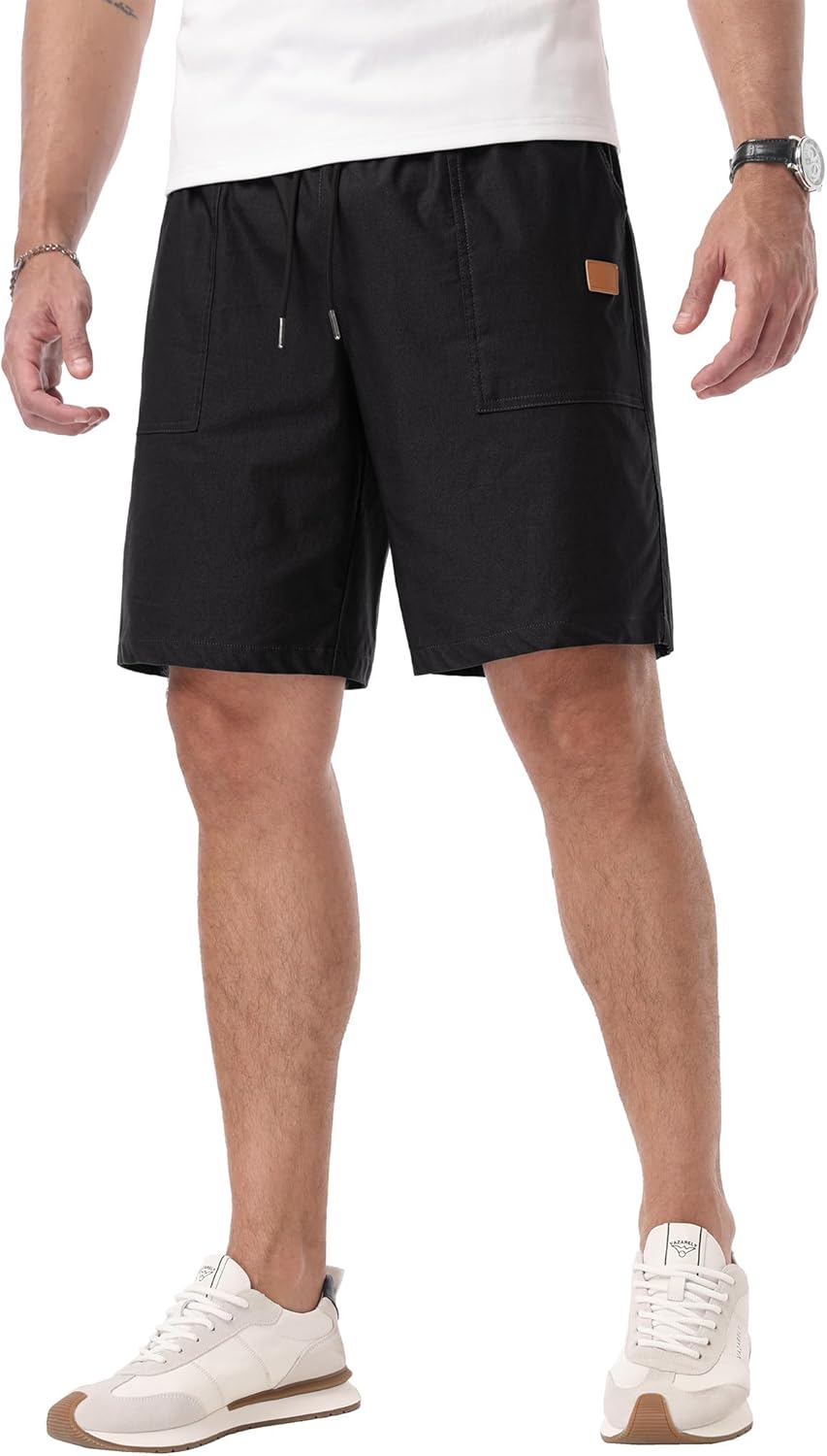 Askdeer Mens Casual Shorts Drawstring Summer Beach Stretch Twill Chino Golf Shorts