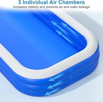 Extra Large Inflatable Swimming Pool for Adults - 180'' x 76'' x 22'' Extra Large Blow-Up Pool Oversized Thickened Family with Pump, 15FT Extra Long Inflatable Pools for Backyard, Easy Set Big Pool
