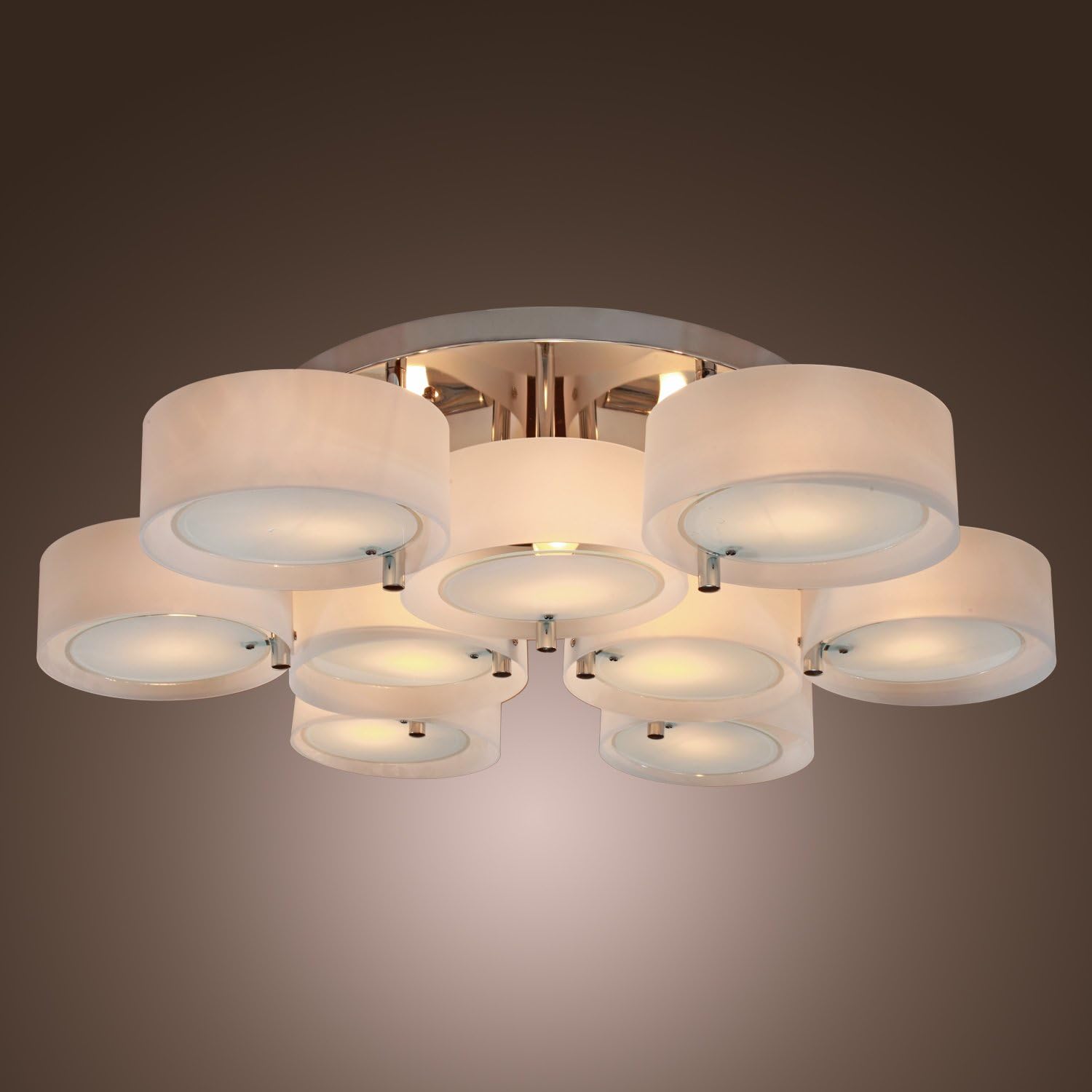 LightInTheBox Acrylic Chandelier with 9 Lights, Flush Mount, Modern Ceiling Light Fixture (Chrome Finis ) For Living Room,,Dress Room