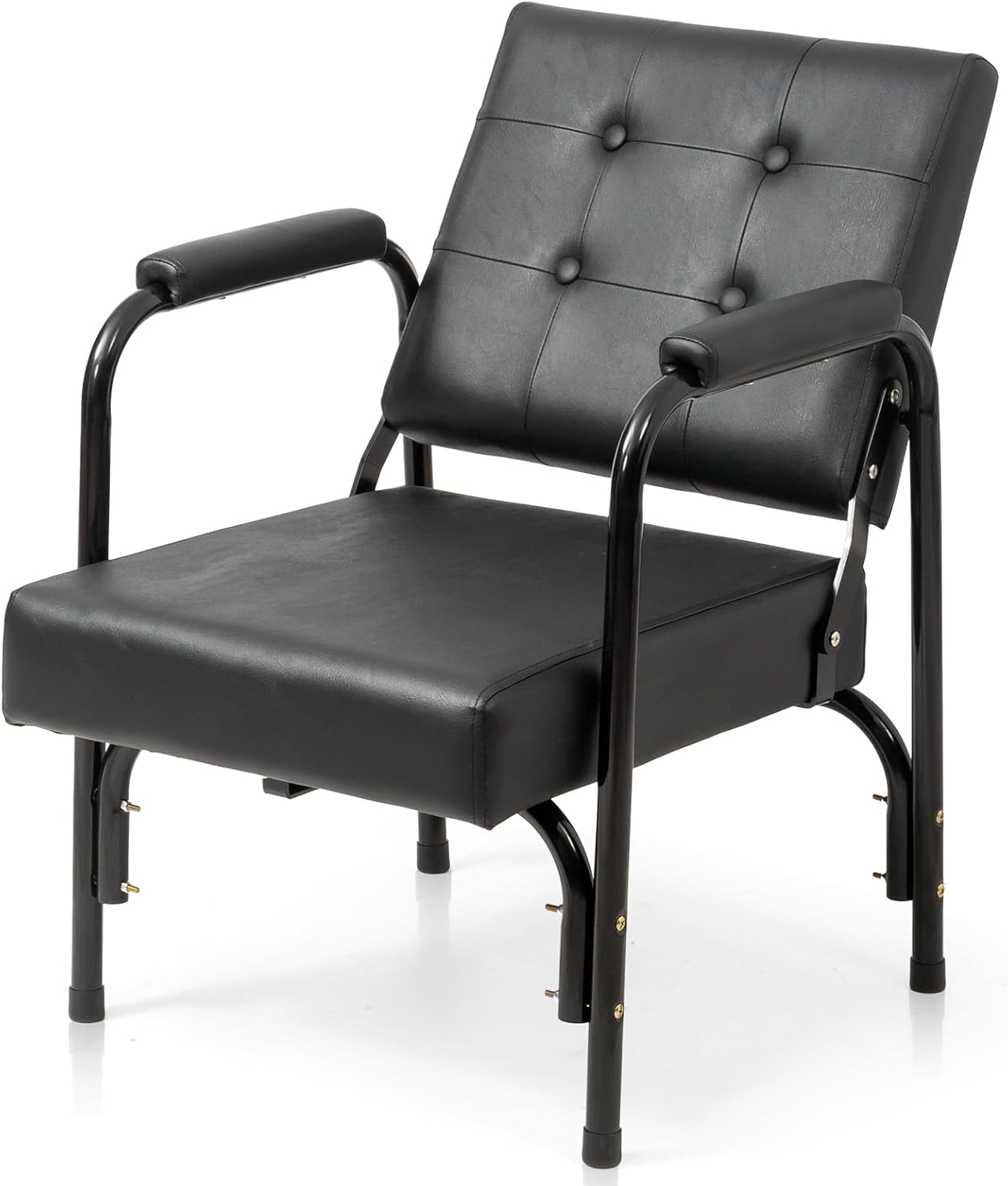 Winado Auto Recline Shampoo Chair, Adjustable Salon Barber Chair with Tilted Backrest, Heavy Duty Spa Beauty Equipment for Shampoo Bowl, Hair Stylists, Tattoo Artists, Cosmetologists, Black