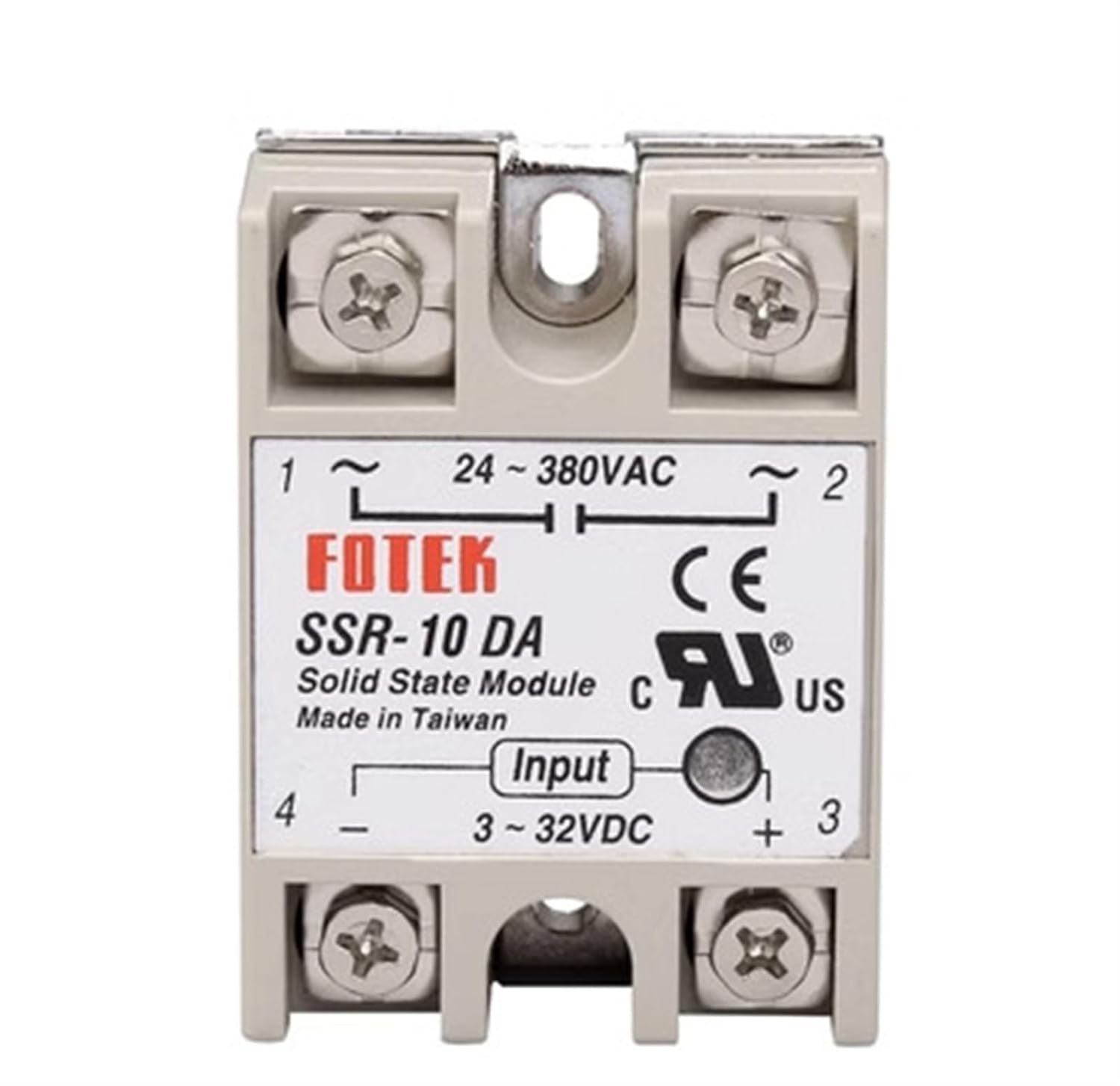 1pcs SSR-40DA 10DA 25DA 40DA 50DA 60DA 70DA 80DA 100DA Solid State Relay Module 3-32V Input 24-380VAC 10A-100A(SSR-100DA)
