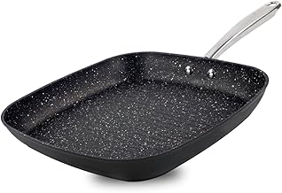 Scoville Performance Neverstick+ 28cm Square Grill Pan, Non-Stick Griddle Pan, Suitable for All Hobs, Raised Ridges for Char-Grilling, Oven Safe Up to 260°C, PFOA Free, Aluminium, Black