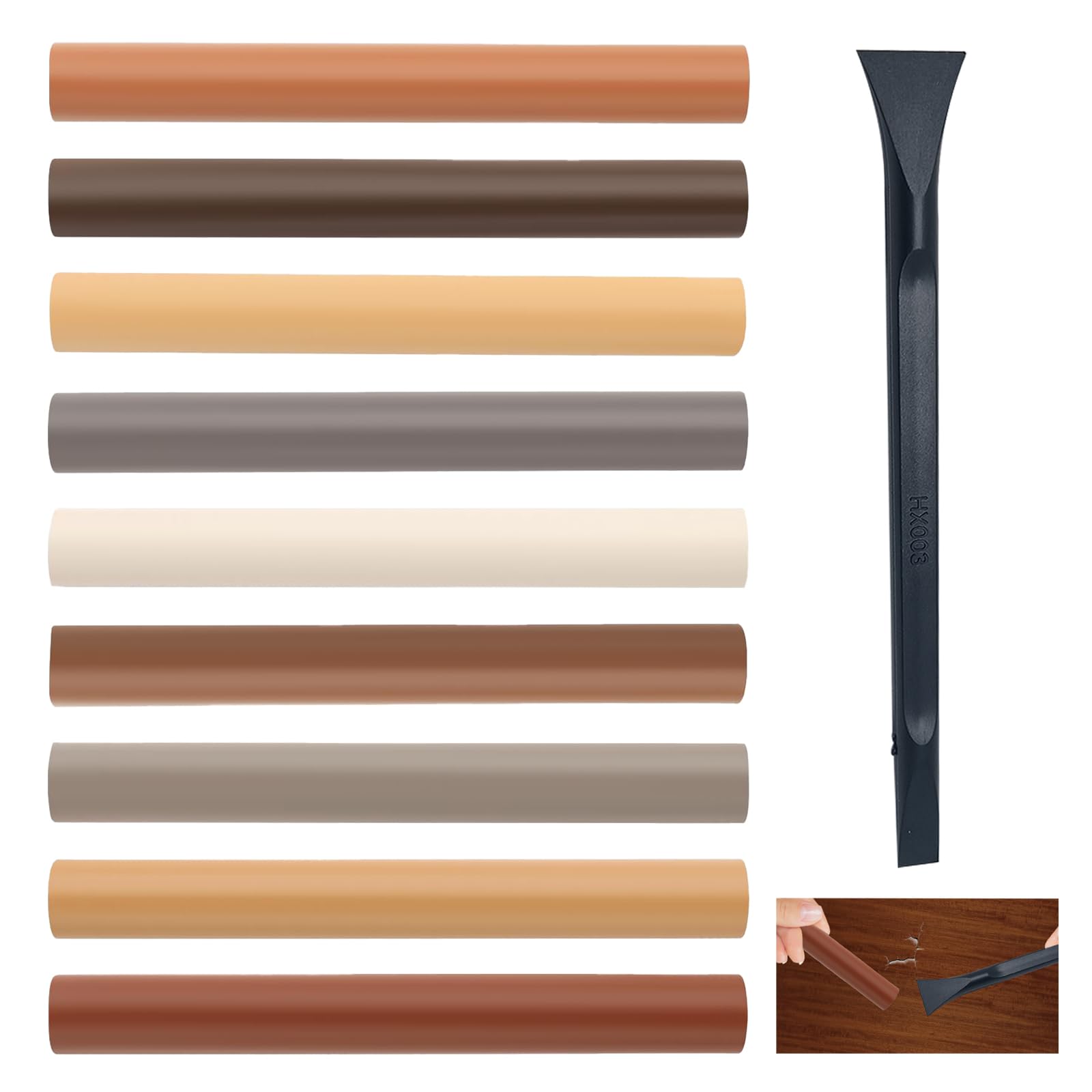 Juego de reparación de cera para muebles de cera para muebles, para arañazos, carpinteros y manchas