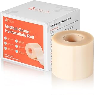 Hydrocolloid Tape Roll for Wound Care | Medical Grade Sterile Hydrocolloid Bandages with Self-Adhesive, Ultra Absorbent, Flexible & Waterproof | First Aid Kit Essential (2 Inch x 16 Ft)