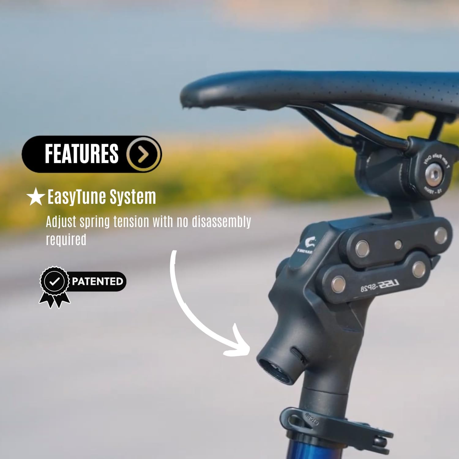 SAFORT USS-SP28 Suspension Seatpost for eBike - Shock Absorbing Bike Seat Post with EasyTune & VisiStiff System - Comfort for Big & Heavy Riders 75-145kg (166 - 322lbs)