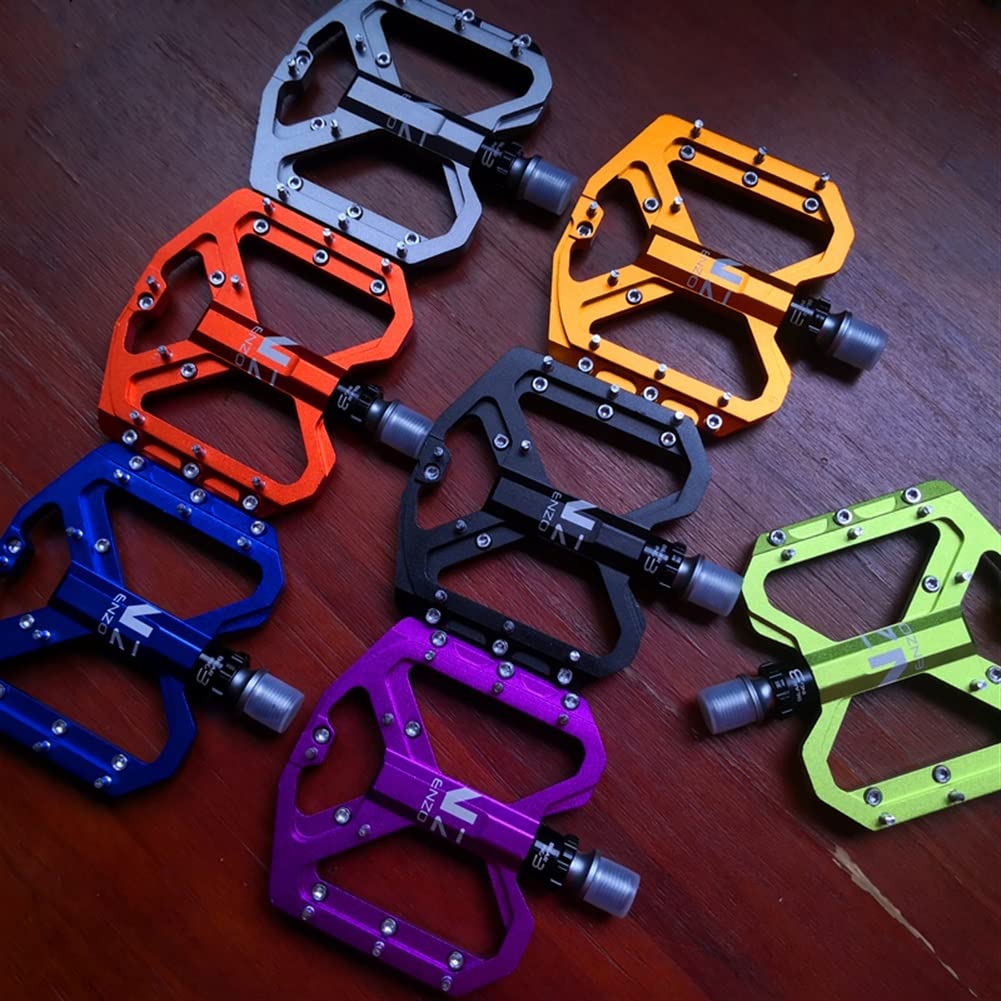 Pedales MTB Pedales de Bicicleta montaña aleación Plana 9/16 "3 rodamientos for Carretera MTB Bicicleta Aluminio