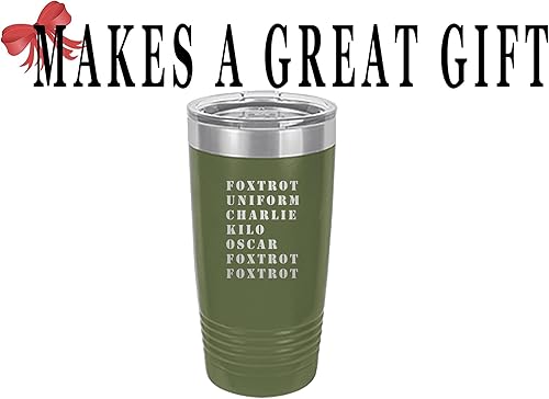 Miniatura 4 de Rogue River Tactical Taza de viaje con tapa aislada al vacío caliente o fría para veteranos militares de 20 onzas, Foxtrot Off (verde)