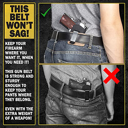 Relentless Tactical The Ultimate Concealed Carry Ccw Leather Gun Belt - 14 Ounce 1 1/2 Inch Premium Full Grain Leather Belt - Handmade In The Usa! Black Size 38 #TOP1