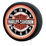 Harley Davidson Neon Clock - Nostalgic Trademark Bar & Shield