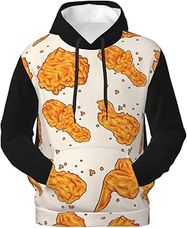 Fleece Pullover Fried Chicken Thighs Hoodie With Kangaroo Pocket