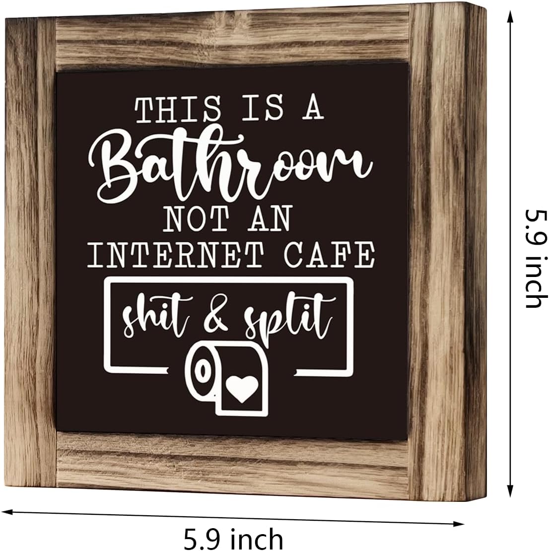 Rustic Wooden Tabletop Bathroom Sign - This Is A Bathroom Not an Internet Cafe - Humor Prints for Guest & Restroom Decor - Image 2