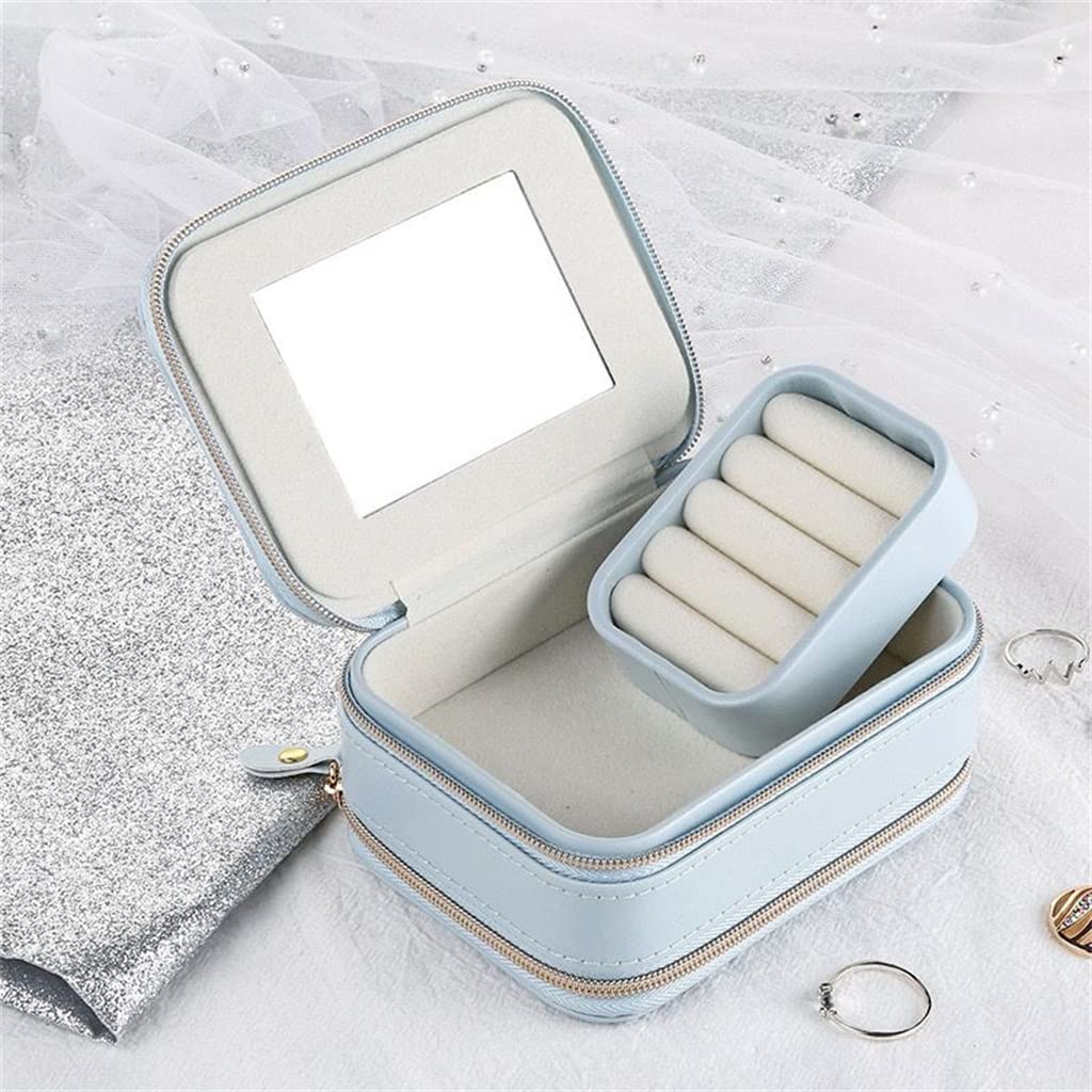 Bolsa de joyería para Anillo, Estuche Colgante para Collar y joyería, Bolsa de Almacenamiento de joyería, práctica Bolsa con Cremallera, Estuche de joyería de Doble Capa