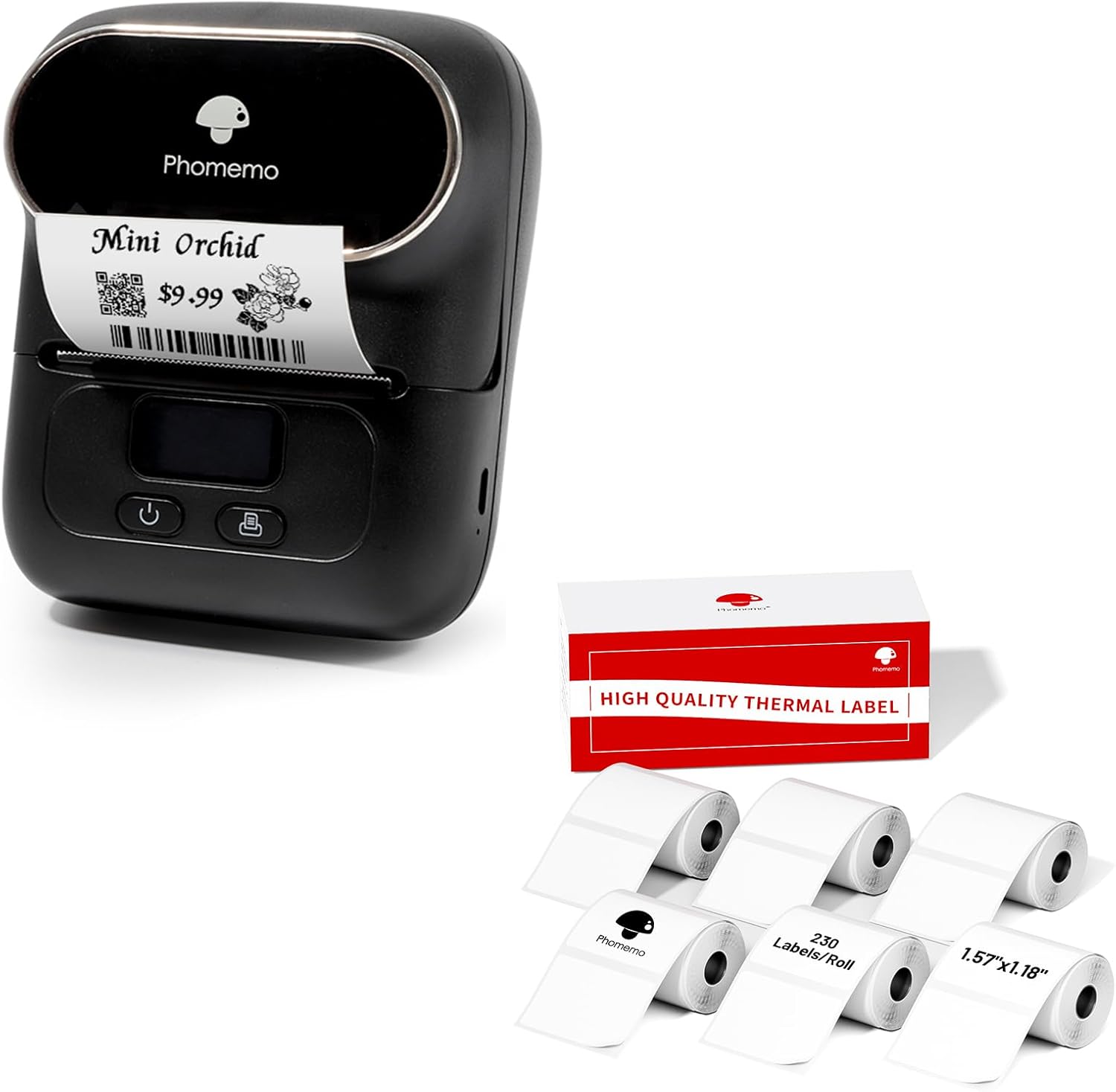 Phomemo M110 Label Maker with 6Rolls 40x30mm Thermal