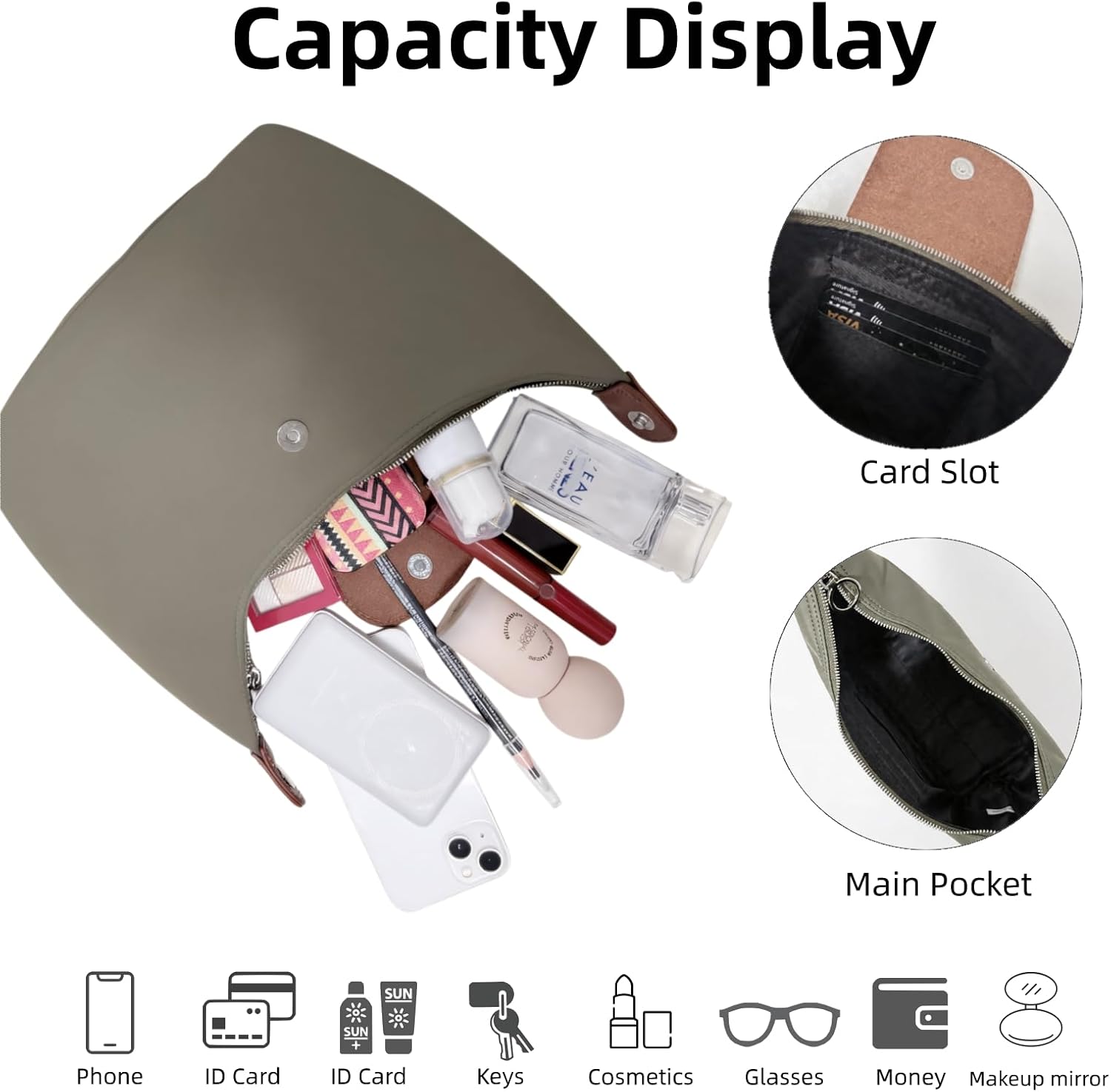 Small Crossbody Bag for Women Nylon Shoulder Purse Mini Trendy Crescent Handbag for Travel Everyday