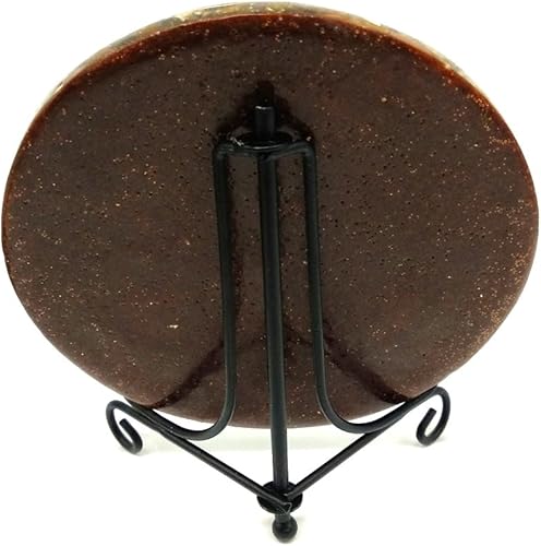 Miniatura 3 de LIXUAN Disco fósil jurásico de cáscara de amonita de corte medio con soporte Madagascar (4.331 in)