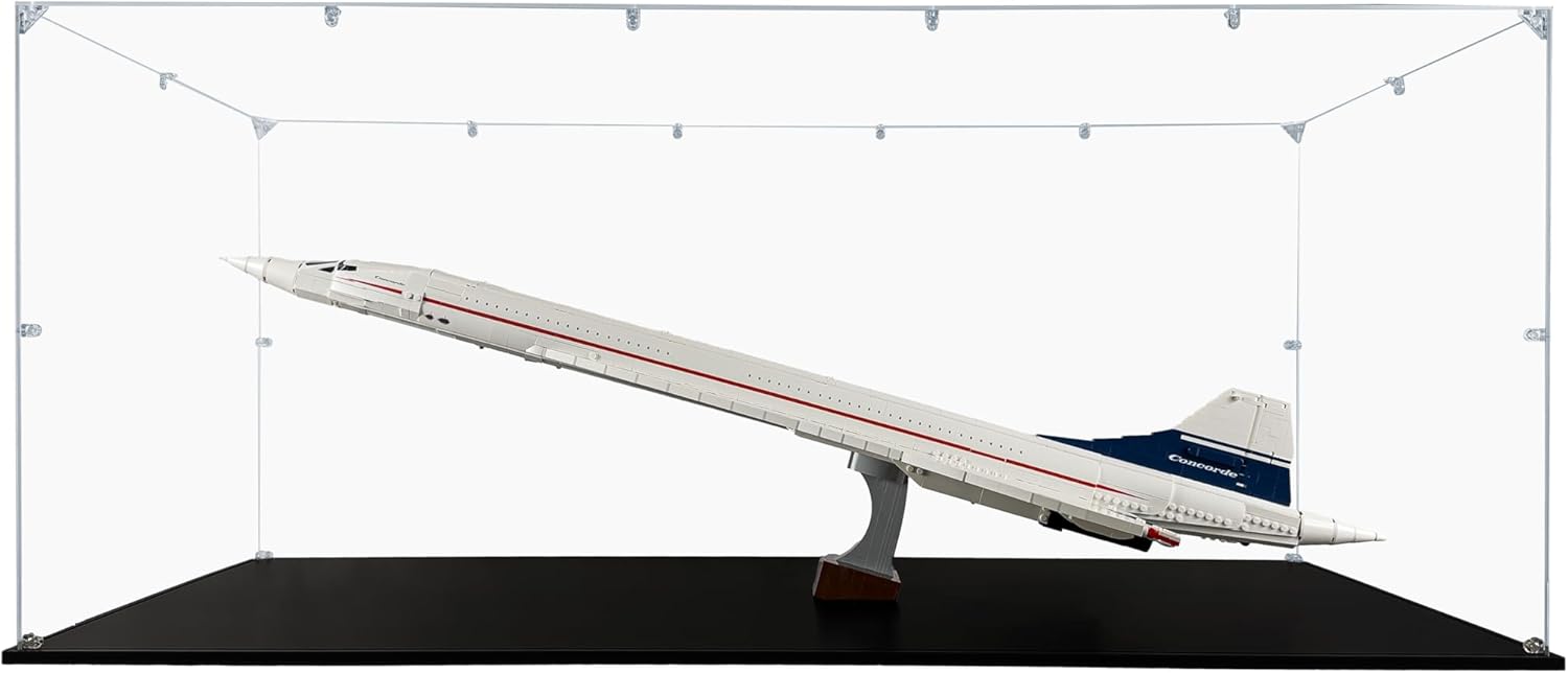 Acrylic Display Case Compatible for Lego Concorde #10318, Dustproof Display Case (Case Only) (Lego Sets are NOT Included)