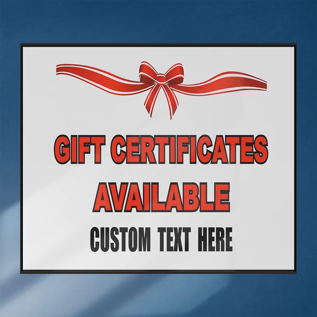 Custom Decal Stickers Multiple Sizes Gift Certificates Available Business Industrial Vinyl Safety Sign Label Gift Shop Signs Personalized Text Here 24x18Inches