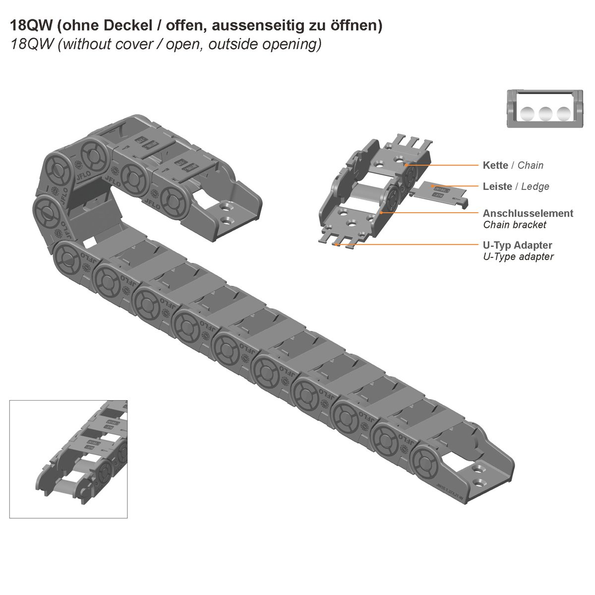 JFLO Cable Drag Chain - Durable Protection For CNC Machines - View #8